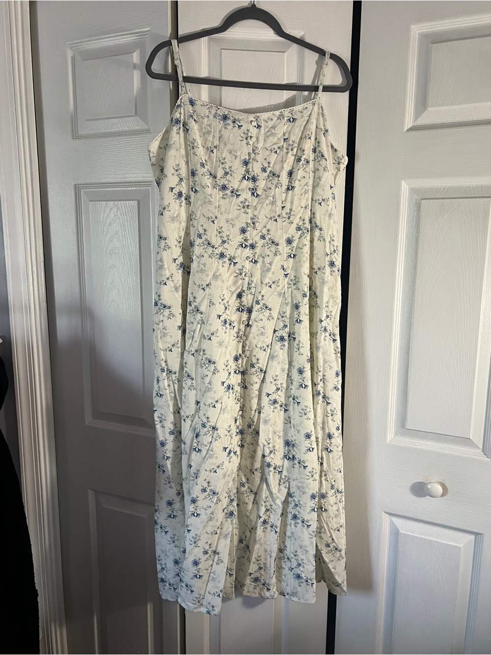 Joie Cream Dress with Blue Floral Print